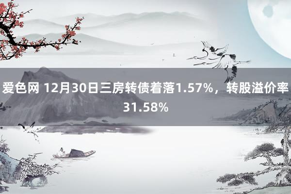 爱色网 12月30日三房转债着落1.57%，转股溢价率31.58%