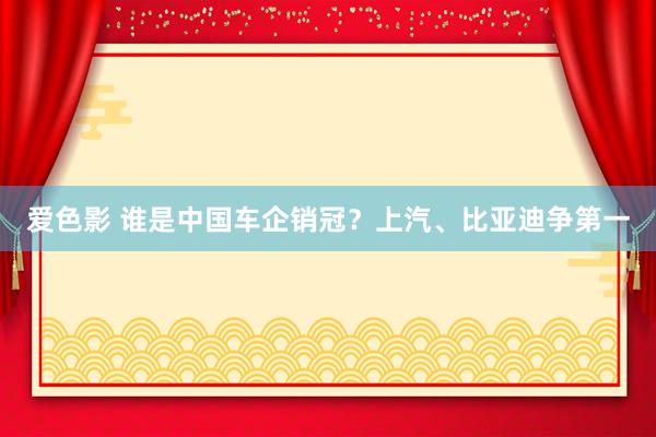 爱色影 谁是中国车企销冠？上汽、比亚迪争第一