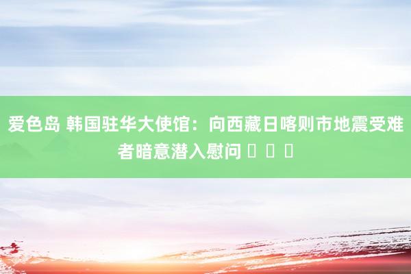 爱色岛 韩国驻华大使馆：向西藏日喀则市地震受难者暗意潜入慰问 ​​​