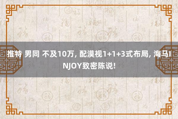 推特 男同 不及10万， 配漠视1+1+3式布局， 海马INJOY致密陈说!