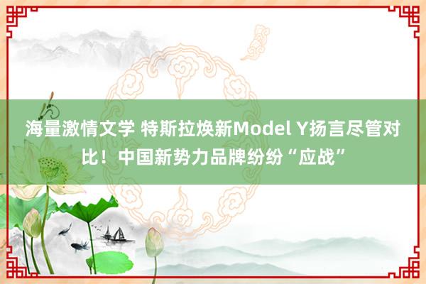 海量激情文学 特斯拉焕新Model Y扬言尽管对比！中国新势力品牌纷纷“应战”