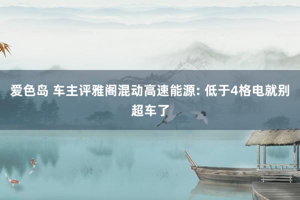 爱色岛 车主评雅阁混动高速能源: 低于4格电就别超车了