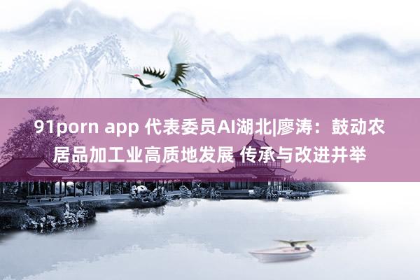 91porn app 代表委员AI湖北|廖涛：鼓动农居品加工业高质地发展 传承与改进并举