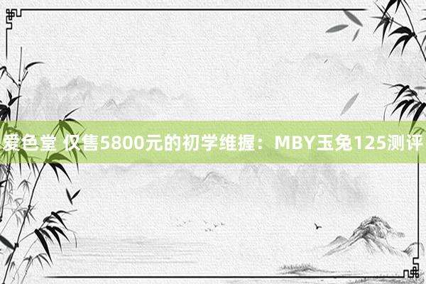 爱色堂 仅售5800元的初学维握：MBY玉兔125测评