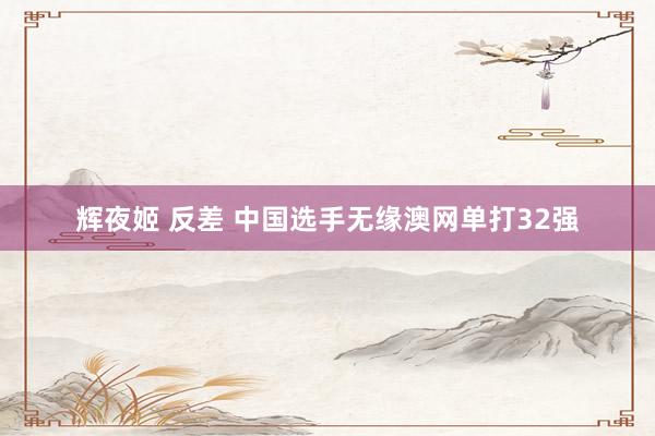 辉夜姬 反差 中国选手无缘澳网单打32强