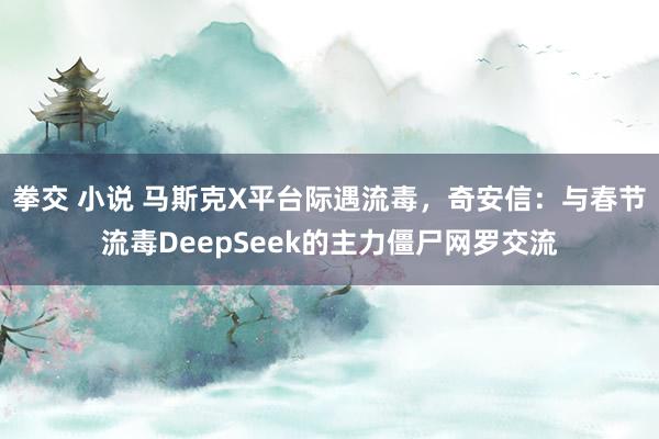 拳交 小说 马斯克X平台际遇流毒，奇安信：与春节流毒DeepSeek的主力僵尸网罗交流