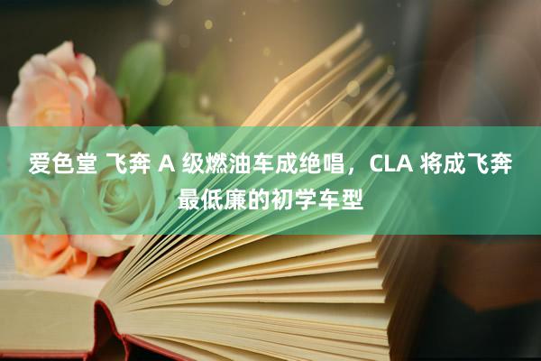 爱色堂 飞奔 A 级燃油车成绝唱，CLA 将成飞奔最低廉的初学车型