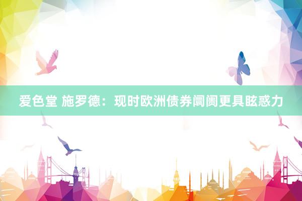 爱色堂 施罗德：现时欧洲债券阛阓更具眩惑力