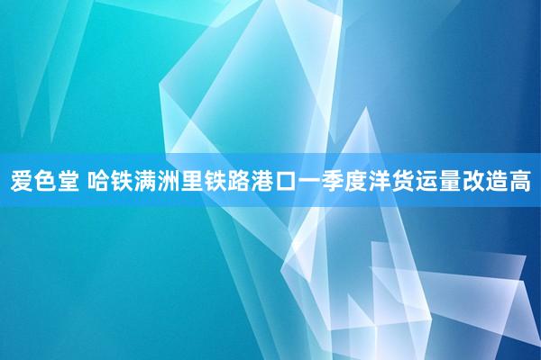 爱色堂 哈铁满洲里铁路港口一季度洋货运量改造高