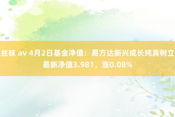 丝袜 av 4月2日基金净值：易方达新兴成长纯真树立最新净值3.981，涨0.08%