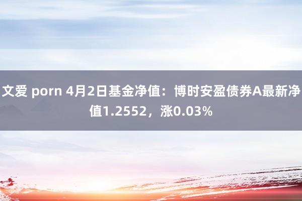 文爱 porn 4月2日基金净值：博时安盈债券A最新净值1.2552，涨0.03%
