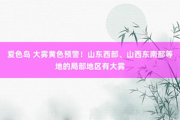 爱色岛 大雾黄色预警！山东西部、山西东南部等地的局部地区有大雾