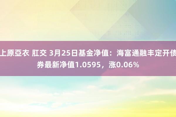 上原亞衣 肛交 3月25日基金净值：海富通融丰定开债券最新净值1.0595，涨0.06%