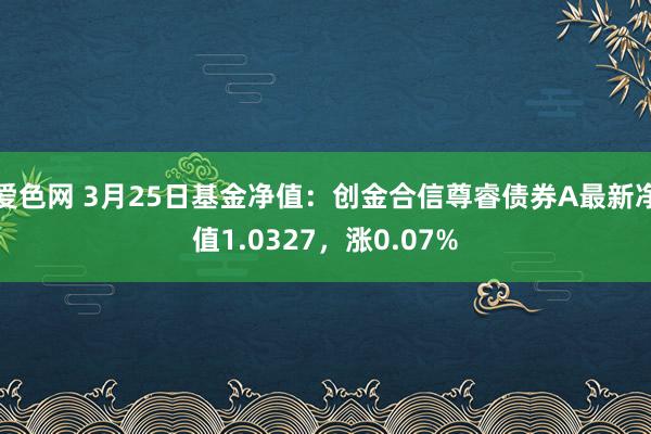 爱色网 3月25日基金净值：创金合信尊睿债券A最新净值1.0327，涨0.07%
