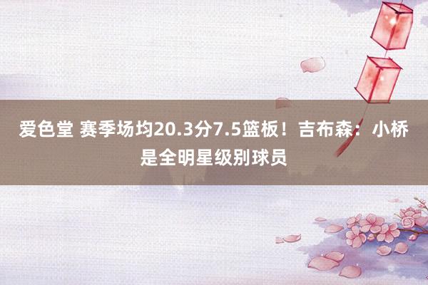 爱色堂 赛季场均20.3分7.5篮板！吉布森：小桥是全明星级别球员