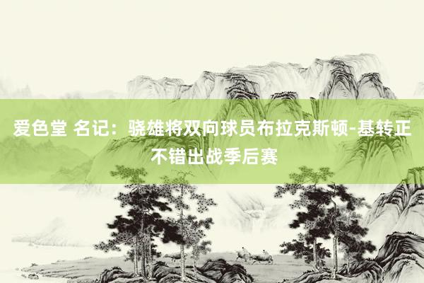 爱色堂 名记：骁雄将双向球员布拉克斯顿-基转正 不错出战季后赛