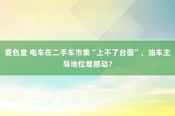 爱色堂 电车在二手车市集“上不了台面”，油车主导地位难撼动？