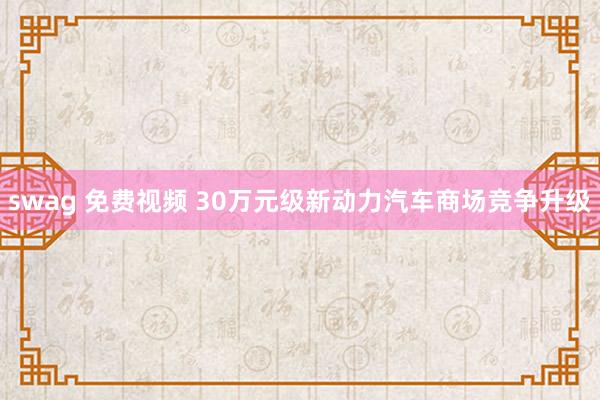 swag 免费视频 30万元级新动力汽车商场竞争升级