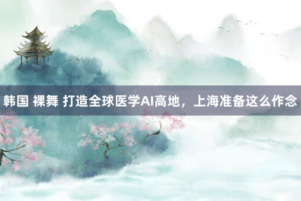 韩国 裸舞 打造全球医学AI高地，上海准备这么作念