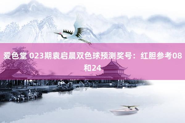 爱色堂 023期袁启晨双色球预测奖号：红胆参考08和24